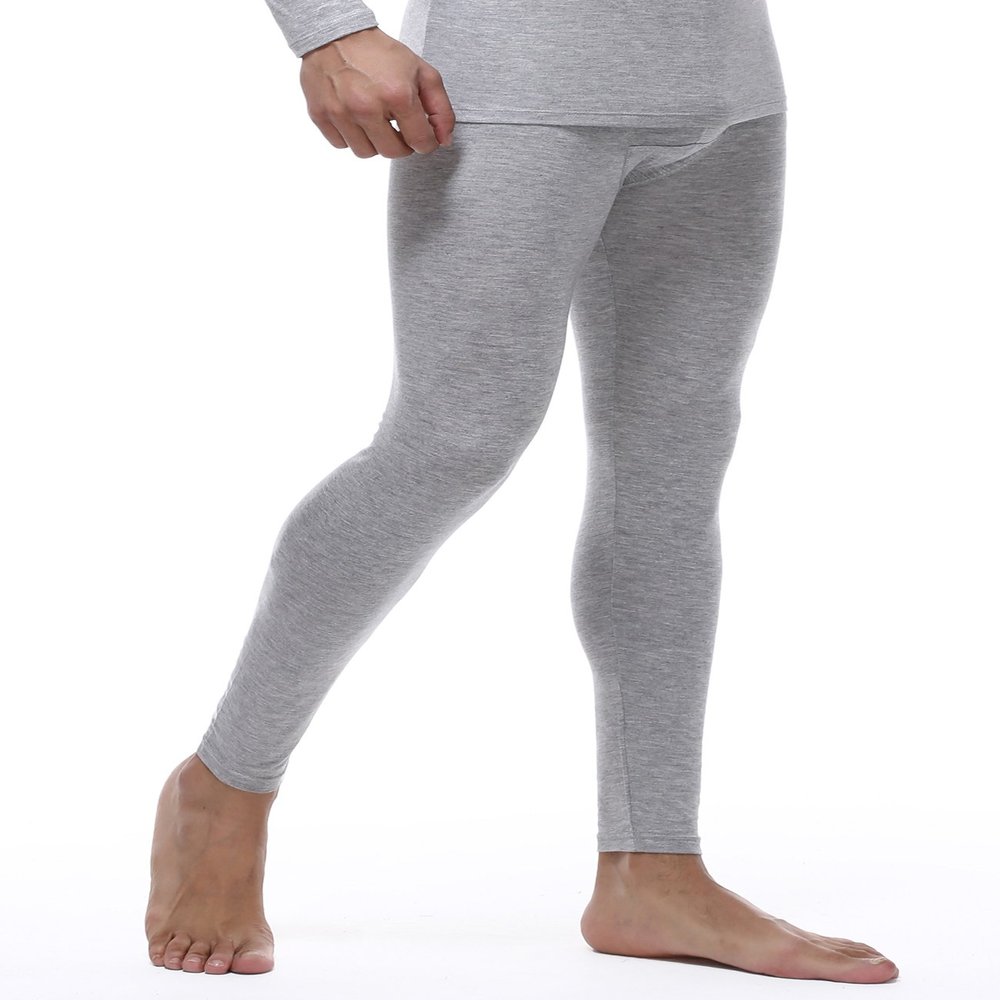 Jueshanzj Mens Thermal Pant Long Johns Cold Weather Leggings Gray X-Large