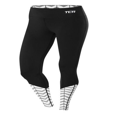 TCA Women's Impulse Printed Running Tight - Black/White S