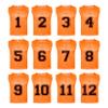 Athllete Youth Scrimmage Vest - Numbered 12 Pack Soccer Pinnies, Flame Orange, Medium view 1