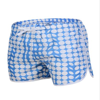 Letuwj Mens Quick-Drying Swimwear Printed Tropical Style Beach Shorts Blue Dots Large