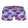 Letuwj Mens Quick-Drying Swimwear Printed Tropical Style Beach Shorts Light Blue+Red Large view 1