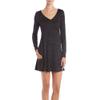 A. Byer Fuzzy Lace-Up Back Swing Dress Black Monoto Medium view 1