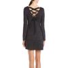 A. Byer Fuzzy Lace-Up Back Swing Dress Black Monoto Medium view 2