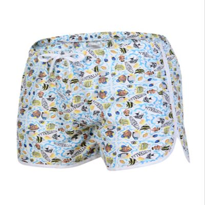 Letuwj Mens Quick-Drying Swimwear Printed Tropical Style Beach Shorts White+Fish Medium