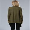 Open Cardigan Long Sleeve - Ladies Asymmetric Neck Casual Open Knitted Cropped Cardigans for Women (S, Olive Green) view 2