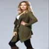 Open Cardigan Long Sleeve - Ladies Asymmetric Neck Casual Open Knitted Cropped Cardigans for Women (S, Olive Green) view 3