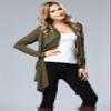 Open Cardigan Long Sleeve - Ladies Asymmetric Neck Casual Open Knitted Cropped Cardigans for Women (S, Olive Green) view 4