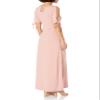 Star Vixen Women's Petite Petite Short/Slit Sleeve Keyhole-Back Skater Seam Maxidress Dress, Solid Mauve, PL view 2