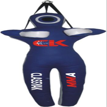 Classyak MMA Martial Arts Grappling Dummy Jiu Jitsu Punching Bag Blue with Hanging Strap - 48 inches