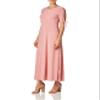Star Vixen Women's Short/Slit Sleeve Keyhole-Back Skater Seam Maxi Dress, Solid Mauve, S view 3