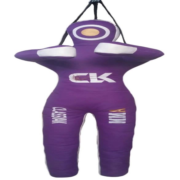 Classyak MMA Martial Arts Grappling Dummy Jiu Jitsu Punching Bag Purple with Hanging Strap - 48 inches