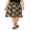 Star Vixen womens Plus-size Knee Length Full Skater Skirt, Black Ground Floral, XX-Large US view 1