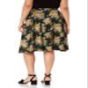 Star Vixen womens Plus-size Knee Length Full Skater Skirt, Black Ground Floral, XX-Large US view 2