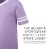 Augusta Sportswear Youth Sleeve Stripe Jersey, Light Lavender/White, S view 3