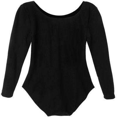 CHICTRY Kids Girls Classic Solid Long Sleeve Gymnastics Dance Leotard Cut Leg Line Black 12