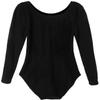 CHICTRY Kids Girls Classic Solid Long Sleeve Gymnastics Dance Leotard Cut Leg Line Black 12 view 1
