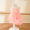 CHICTRY Girls Children Shiny Sparkle Ballet Skirted Dance Leotard Dress Fancy Party Costume Orange 3-4 view 3