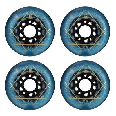 SzBlaZe Roller Skate Wheels, 88A Hardness, Wear-Resisting, Good Grip, PU, Blue, Unisex, 72mm, 76mm, 80mm, 4 Pack