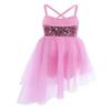 CHICTRY Girls Children Shiny Sparkle Ballet Skirted Dance Leotard Dress Fancy Party Costume Pink 5-6 view 2