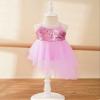 CHICTRY Girls Children Shiny Sparkle Ballet Skirted Dance Leotard Dress Fancy Party Costume Pink 5-6 view 3