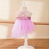 CHICTRY Girls Children Shiny Sparkle Ballet Skirted Dance Leotard Dress Fancy Party Costume Pink 5-6 view 4