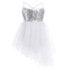 CHICTRY Girls Children Shiny Sparkle Ballet Skirted Dance Leotard Dress Fancy Party Costume Ivory 3-4 view 1