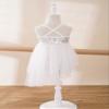 CHICTRY Girls Children Shiny Sparkle Ballet Skirted Dance Leotard Dress Fancy Party Costume Ivory 3-4 view 4