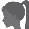 925 Sterling Silver Rhodium Plated Dark Red Heart Cubic Zirconia Screwback Baby Girls Earrings view 3