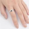 Simulated Black Onyx Polished Solitaire Simple Ring .925 Sterling Silver Band Size 7 view 2