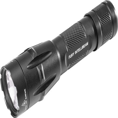 SureFire Fury Dual-Fuel Intellibeam Auto-Adjusting 15-1500 LU LED Black Flashlight Fury-IB-DF