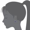 14k Gold Plated Brass Dark Blue Heart Screwback Children Earrings with Sterling Silver Post view 3