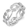 White CZ Stackable Filigree Flower Ring New .925 Sterling Silver Band Size 5 view 1