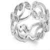 White CZ Stackable Filigree Flower Ring New .925 Sterling Silver Band Size 5 view 2