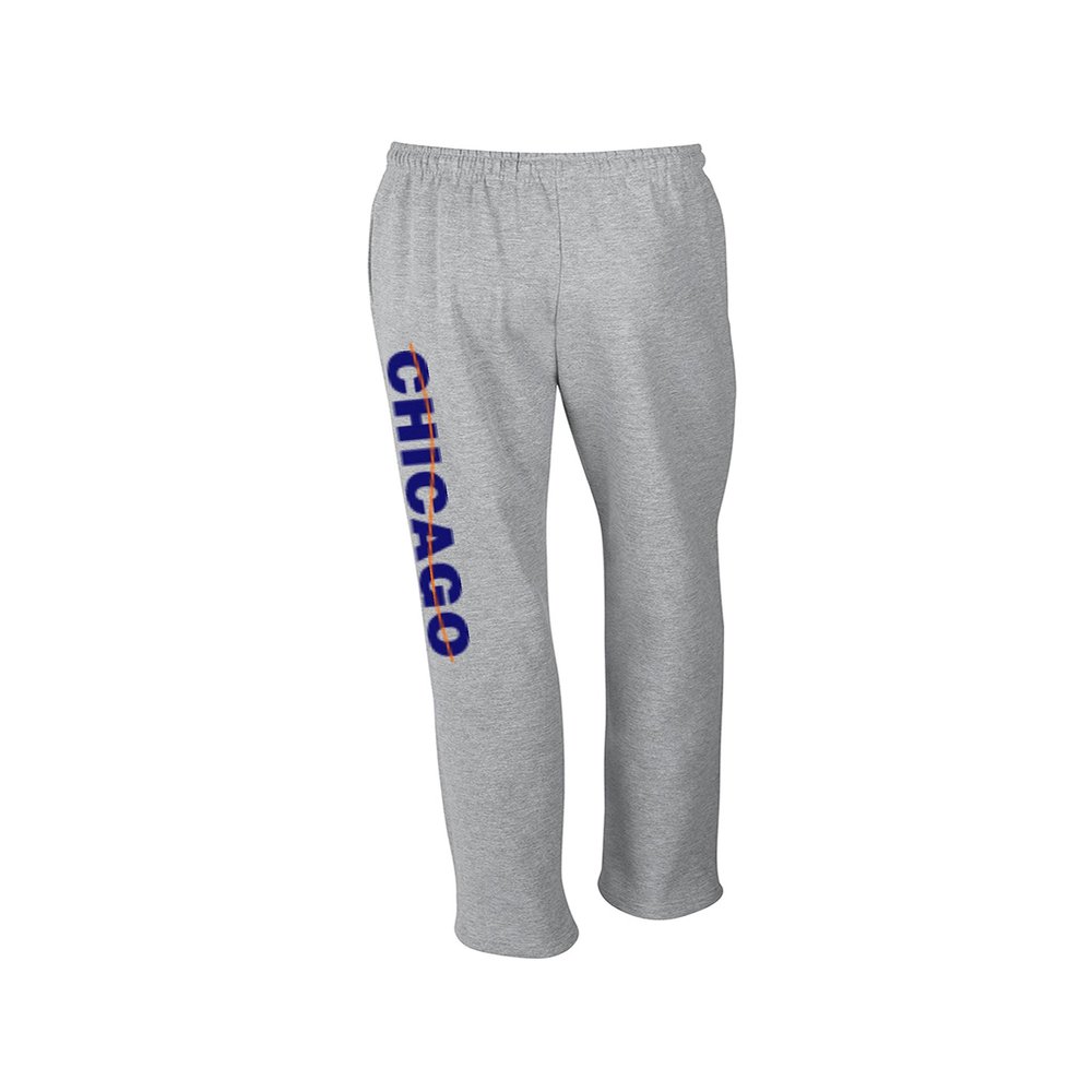 Wally's Custom Apparel Mens Chicago Sweatpants Gray Sizes Small - XL (Medium)