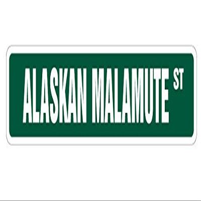 1080 Graphics Alaskan Malamute Street Sign Sticker Decal Dog Lover Pet Gift Pup Groomer Breeder Puppies Sticker 2"x8.2"