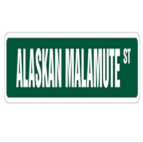 1080 Graphics Alaskan Malamute Street Sign Sticker Decal Dog Lover Pet Gift Pup Groomer Breeder Puppies Sticker 2"x8.2"