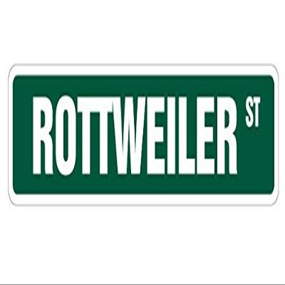1080 Graphics Rottweiler Street Sign Sticker Decal Dog Lover Great Gift Pet Owner Lover Breeder Veterinarian Sticker 2"x8.2"