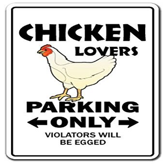 1080 Graphics Chicken Lovers Parking Sign Novelty Gift Funny Dairy Farm Farmer Coop Raise BBQ Sticker 8"x5"