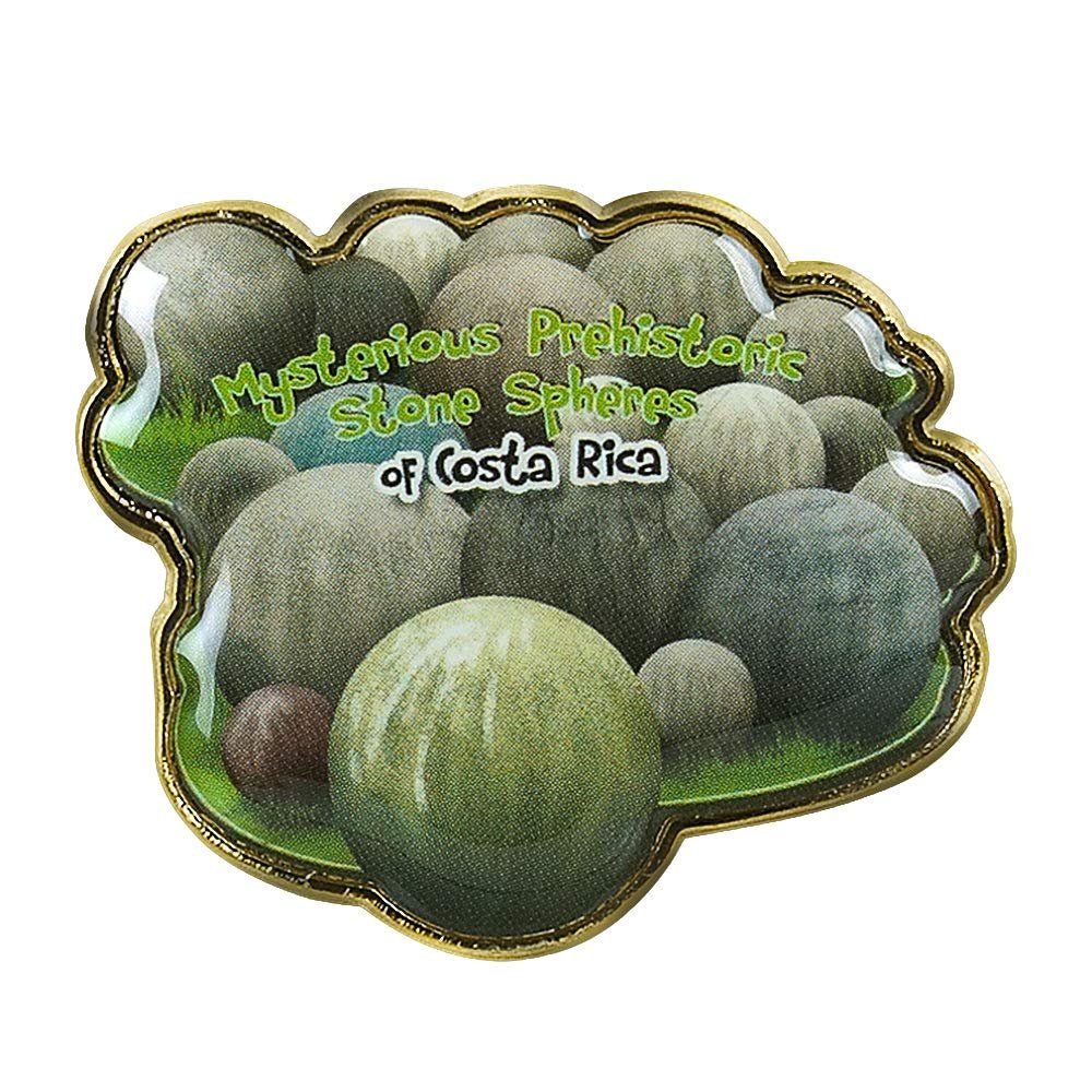 Collectible Novelty Pin for Backpack, Scarf - Made From Jeweler Class Metal - Spartan and the Green Egg Explorer Pin Series: Stone Spheres, Costa Rica (211)