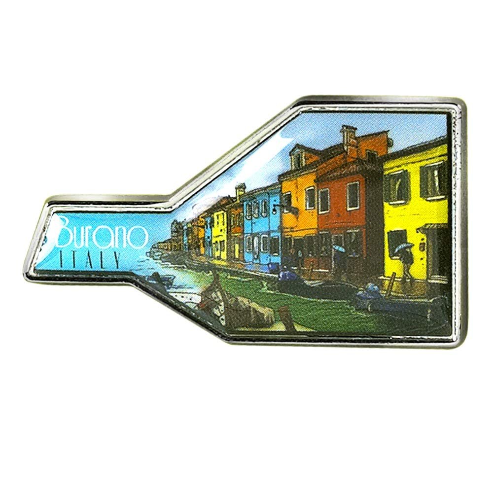 Collectible Novelty Pin for Backpack, Scarf - Made From Jeweler Class Metal - Spartan and the Green Egg Explorer Pin Series: Burano, Italy (201)