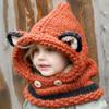 Baby Girls Boys Winter Hat Scarf Earflap Hood Scarves Caps (Orange (2-8 Years Old)) view 2