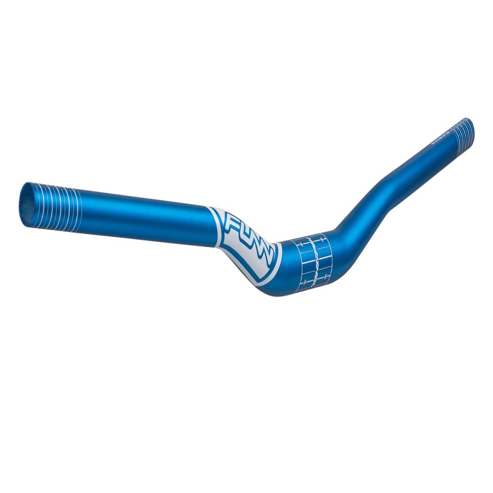 Funn Kingpin Mountain Bike Handlebar with Bar Clamp 31.8mm and Width 785mm, Tough and Lightweight Alloy Riser Handlebar for MTB, BMX and Road Bike, Rise 30mm MTB Handlebar (Blue)