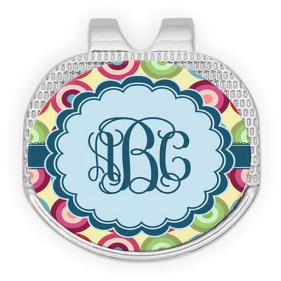 YouCustomizeIt Personalized Retro Circles Golf Ball Marker - Hat Clip - Silver