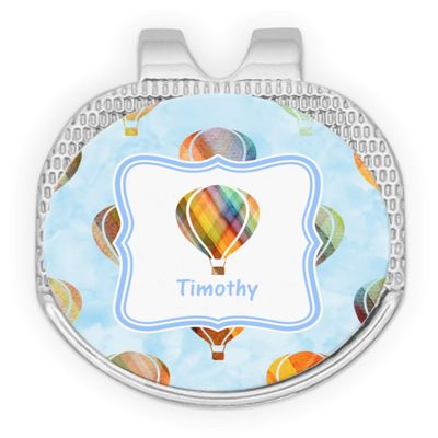 YouCustomizeIt Personalized Watercolor Hot Air Balloons Golf Ball Marker - Hat Clip - Silver
