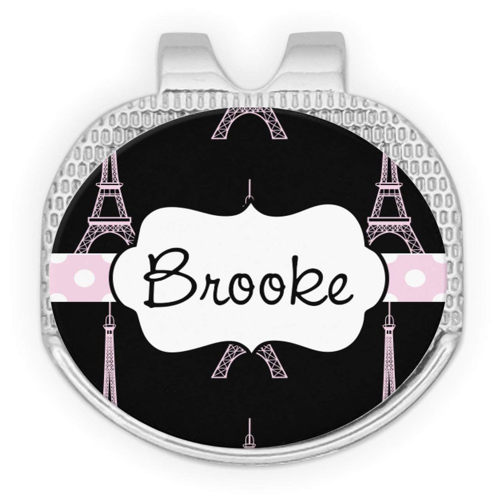 YouCustomizeIt Personalized Black Eiffel Tower Golf Ball Marker - Hat Clip - Silver