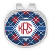YouCustomizeIt Personalized Knitted Argyle & Skulls Golf Ball Marker - Hat Clip - Silver view 1