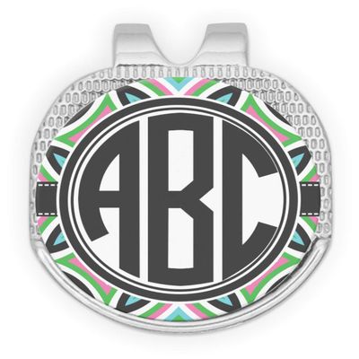 YouCustomizeIt Personalized Geometric Circles Golf Ball Marker - Hat Clip - Silver