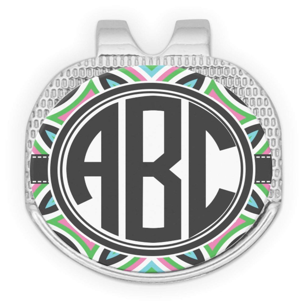 YouCustomizeIt Personalized Geometric Circles Golf Ball Marker - Hat Clip - Silver