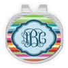 YouCustomizeIt Personalized Retro Horizontal Stripes Golf Ball Marker - Hat Clip - Silver view 1