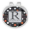 YouCustomizeIt Personalized Gray Dots Golf Ball Marker - Hat Clip - Silver view 1